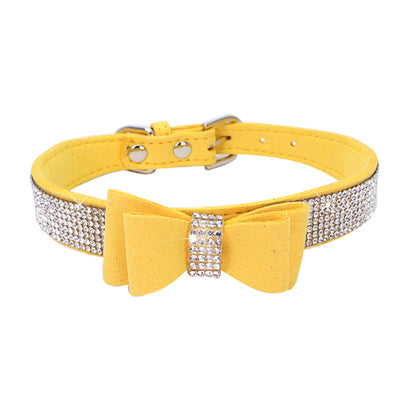 Rhinestone Bowknot Pet Collar