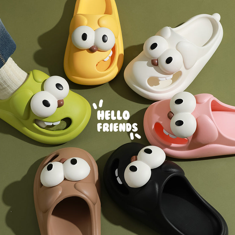 Big Eye Dog House Slippers Non-Slip Soft Cute Cartoon Cloud Slides Sandals Shower Beach Summer Shoes For Women Gadgets