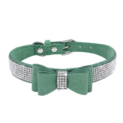 Rhinestone Bowknot Pet Collar