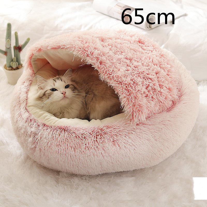 2 In 1 Pet Round Plush Bed