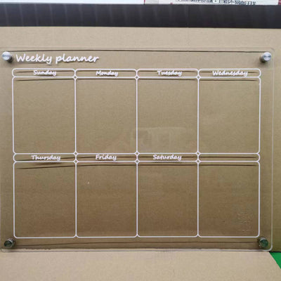 Acrylic Magnetic Dry Wipe Plate Calendar For Refrigerators