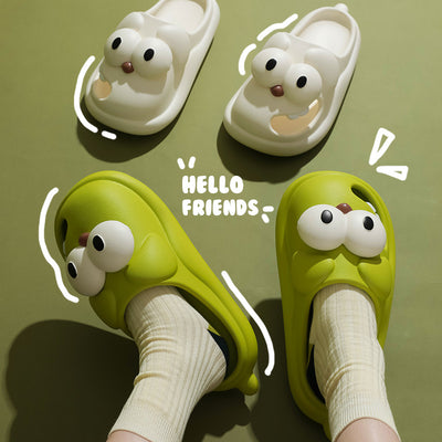 Big Eye Dog House Slippers Non-Slip Soft Cute Cartoon Cloud Slides Sandals Shower Beach Summer Shoes For Women Gadgets