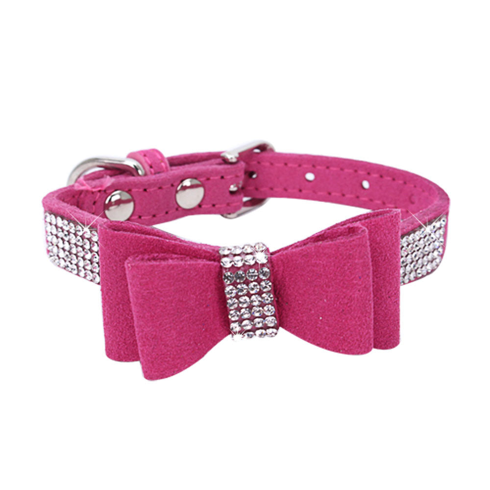 Rhinestone Bowknot Pet Collar