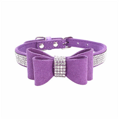 Rhinestone Bowknot Pet Collar