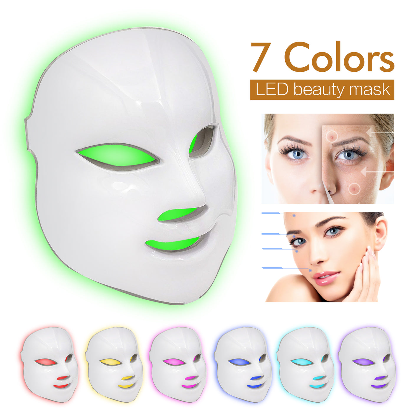 7 Colors LED Face Mask