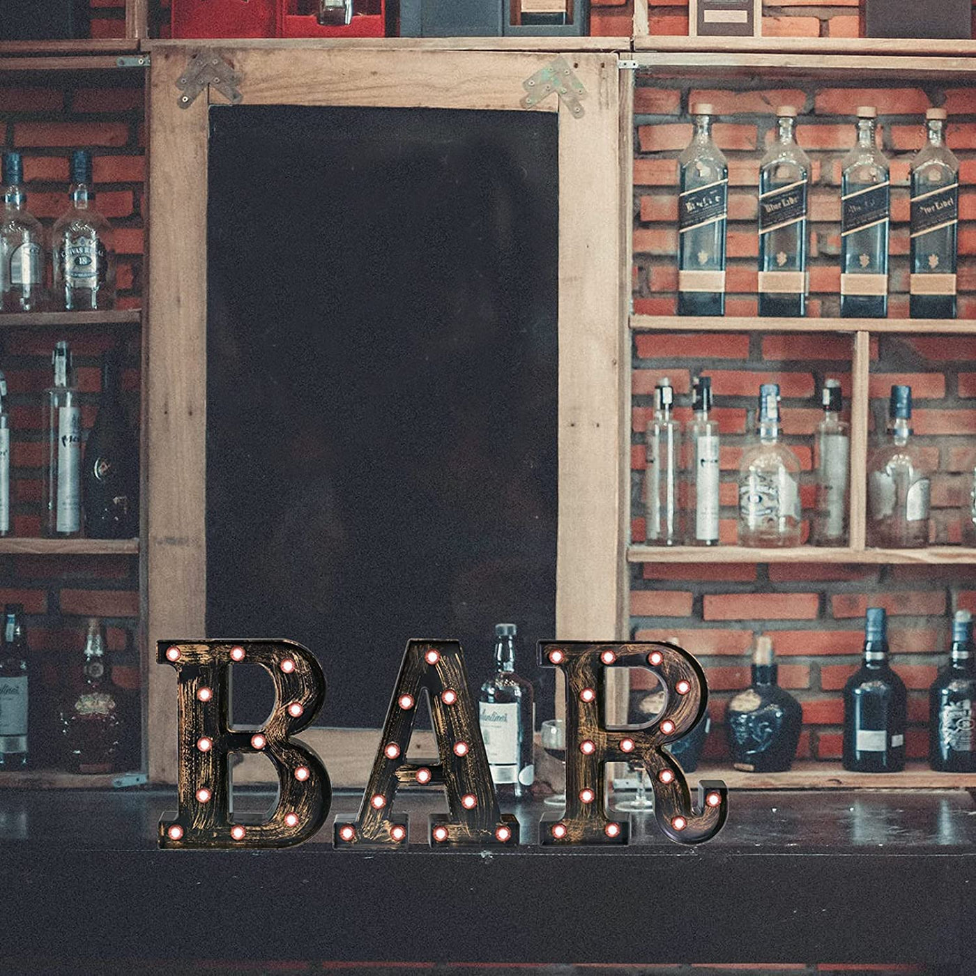 Light up BAR Sign, LED Vintage Letters Home Decor