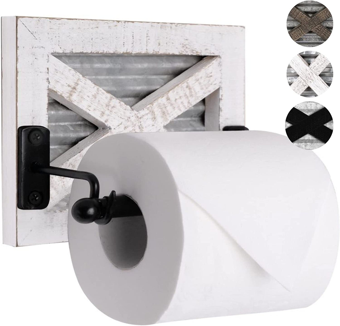 Autumn Alley White Farmhouse Toilet Paper Holder