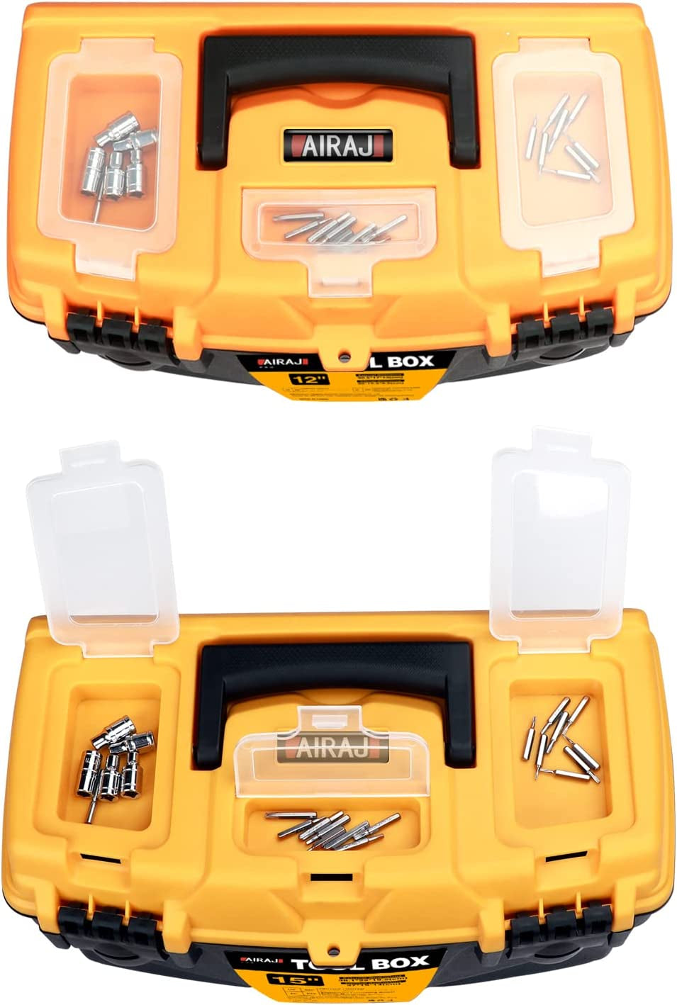 Portable Plastic Tool Boxes Set,12-Inch Small