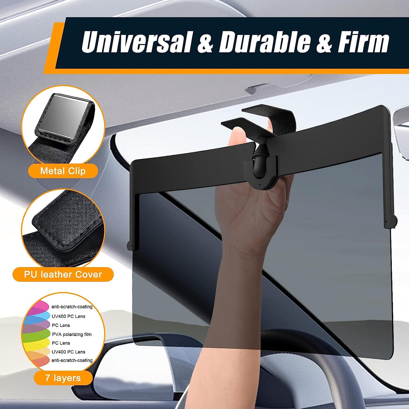 Sun Visor Extender for Cars, Upgraded Polarized Car