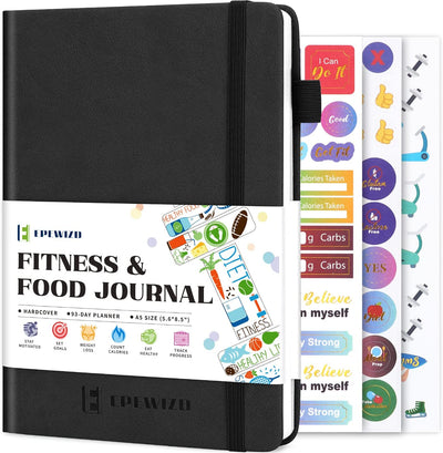 Food and Fitness Journal Hardcover Wellness Planner Workout Journal