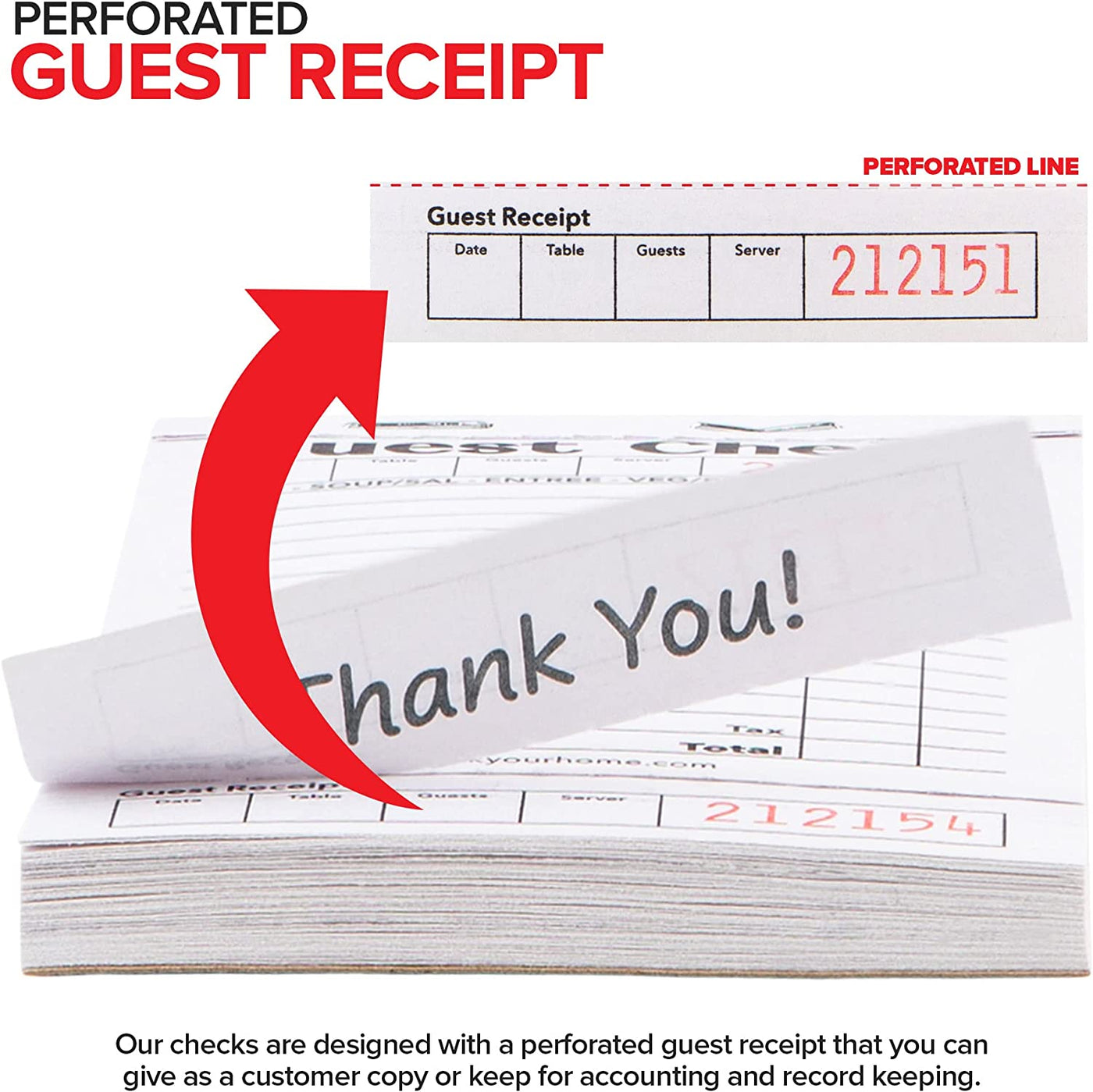 Black+White Guest Check Books for Servers (20 Pack)