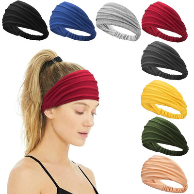 8 Pack Wide Headbands for Women Workout Sports Running Head Wrap