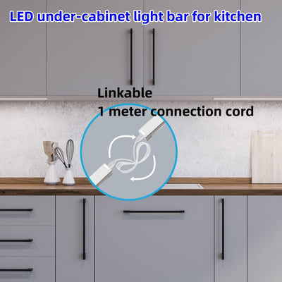Under Cabinet Led Light Bar Linkable Closet Lamp for Shelf 3 Color Dimmable and Multi-Color White 12 Inch LED under Counter Lights Strip for Kitchen Magnetic Mounted 3 in Pack