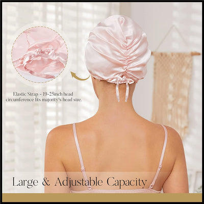 22 Momme 100% Silk Sleep Cap 2-Layered Night Hair