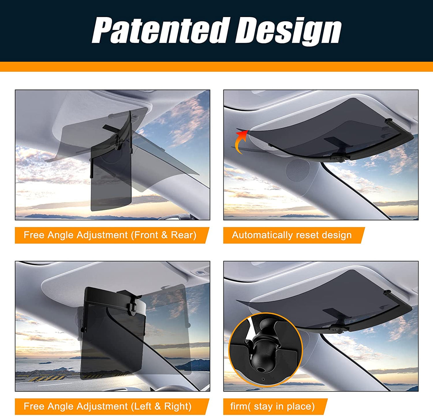 Sun Visor Extender for Cars, Upgraded Polarized Car