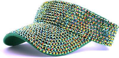 Shiny Rhinestones Sport Sun Visor Adjustable Summer Cap Visor Caps for Women Men