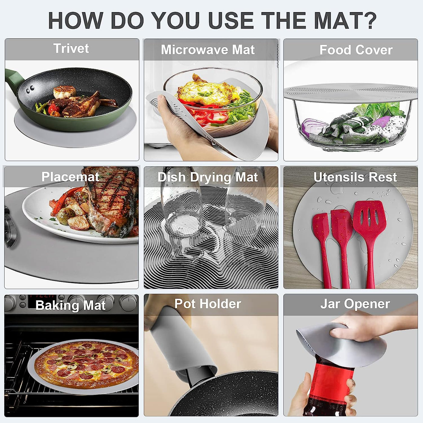 Microwave Food Cover with Mat 10 Inch, Mat