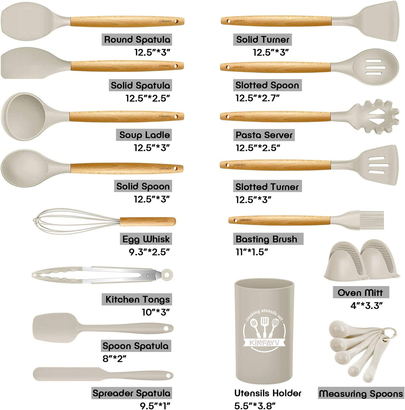 Silicone Cooking Utensils Kitchen Utensil Set