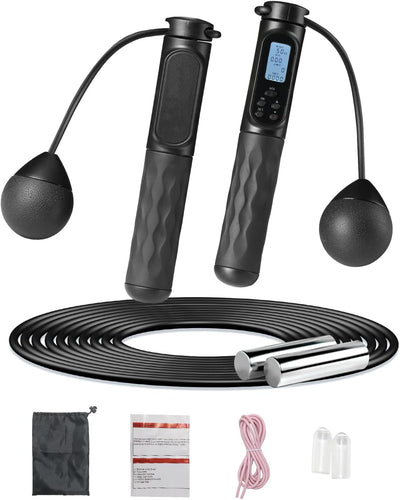 Weighted Jump Rope Withe Counter, Cordless Jump Ropes with HD