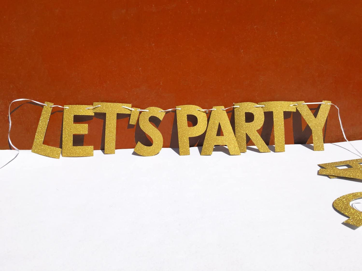 Glitter Gold Alphabet Let'S Party Banner for Bachelorette