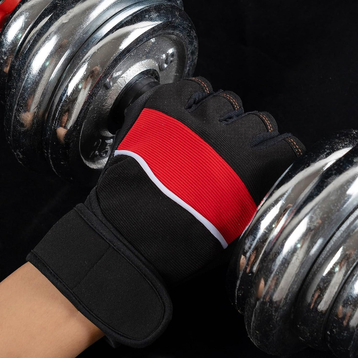 GCSIOM Fingerless Exercise Gloves Adjustable Wrist Wraps