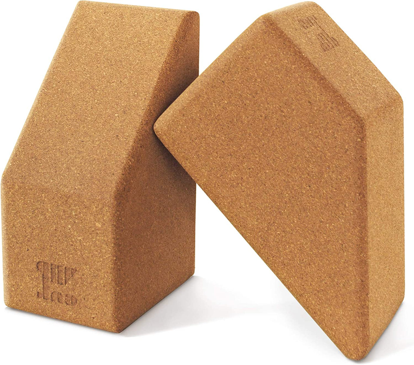 Multifunctional Cork Yoga Blocks 2 Pack - Trapezoid Yoga Block Set