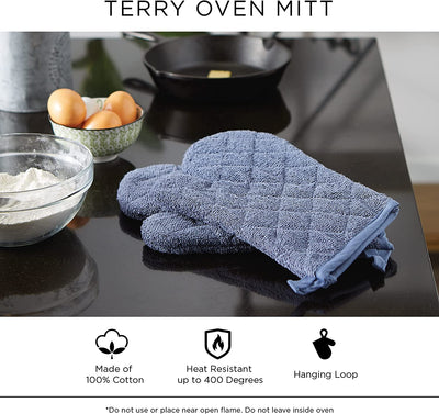 Basic Terry Collection 100% Cotton Quilted, Oven Mitt, Mint, 2 Piece