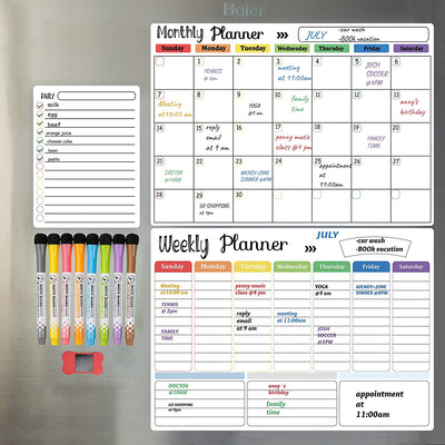 Magnetic Dry Erase Calendar Whiteboard Set