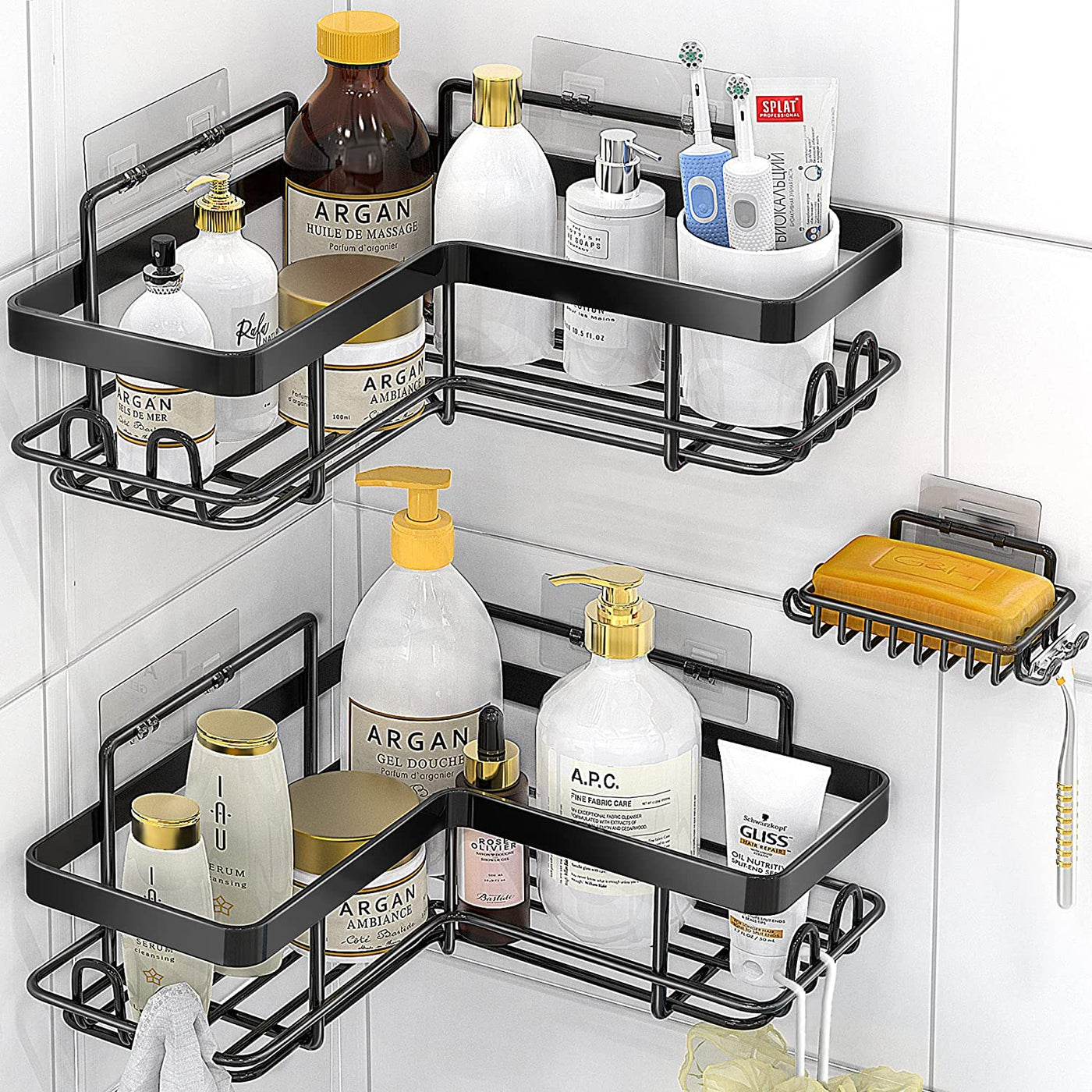 Adhesive Corner Shower Caddy, 3 Pack Shower