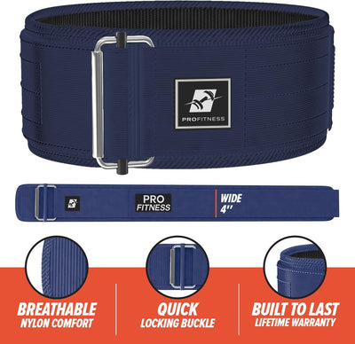 Weight Lifting Belt (4 Inch Wide) Locking Weight Belt for Performance