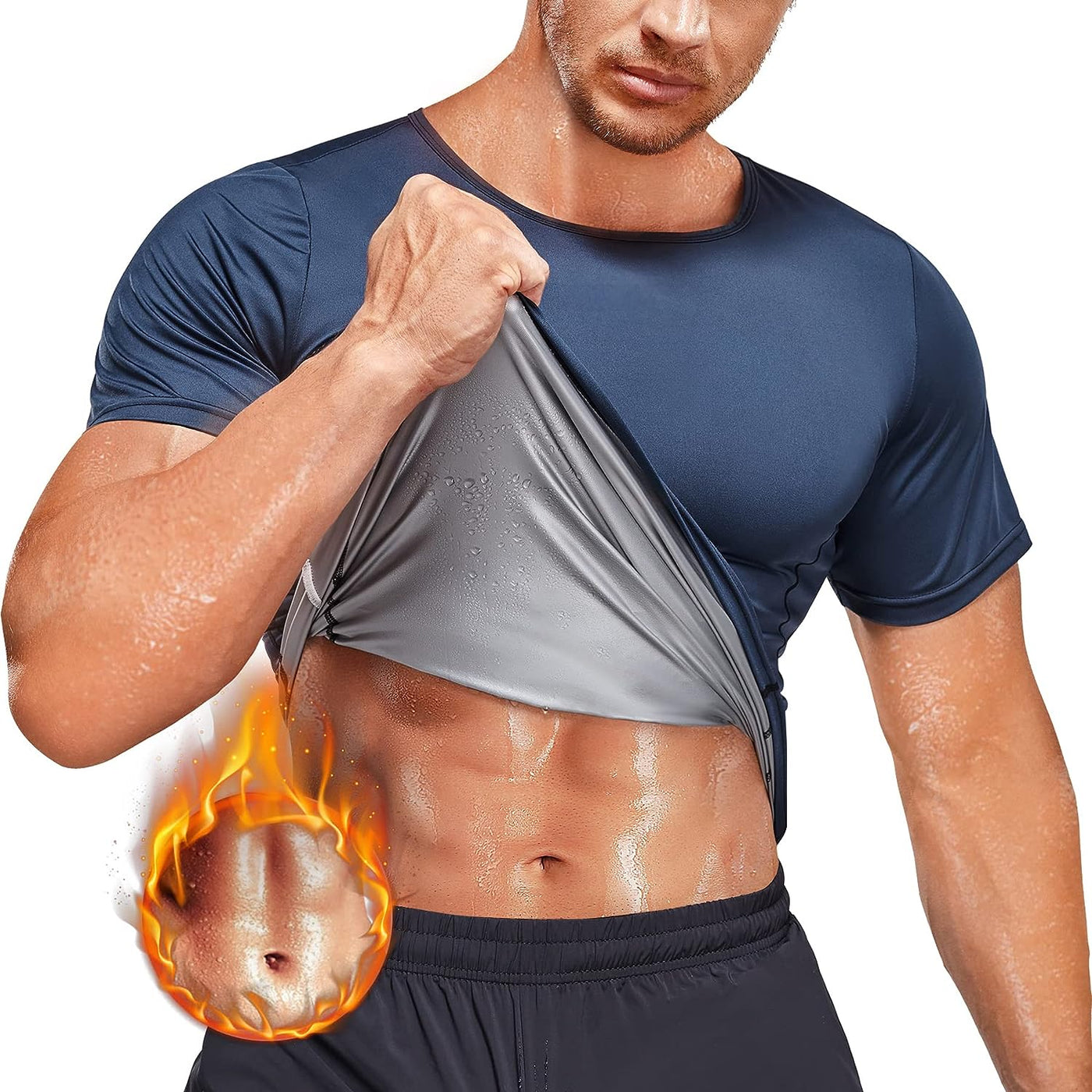 Men Sauna Sweat Vest Heat Trapping Compression Shirts Gym