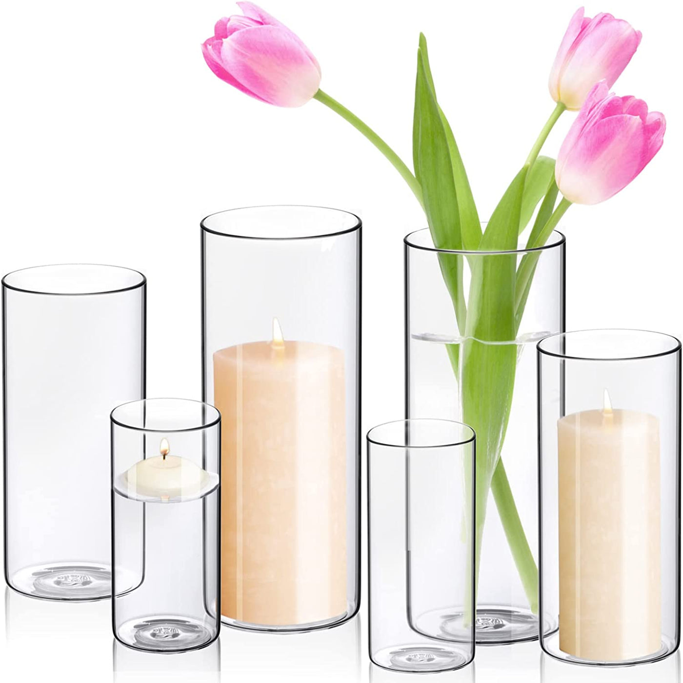 Hurricane Candle Holders for Pillar Votives Floating Candles