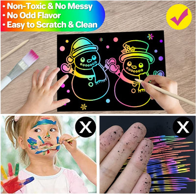 QXNEW Scratch Paper Art Gifts: Rainbow Scratch off Art-Craft