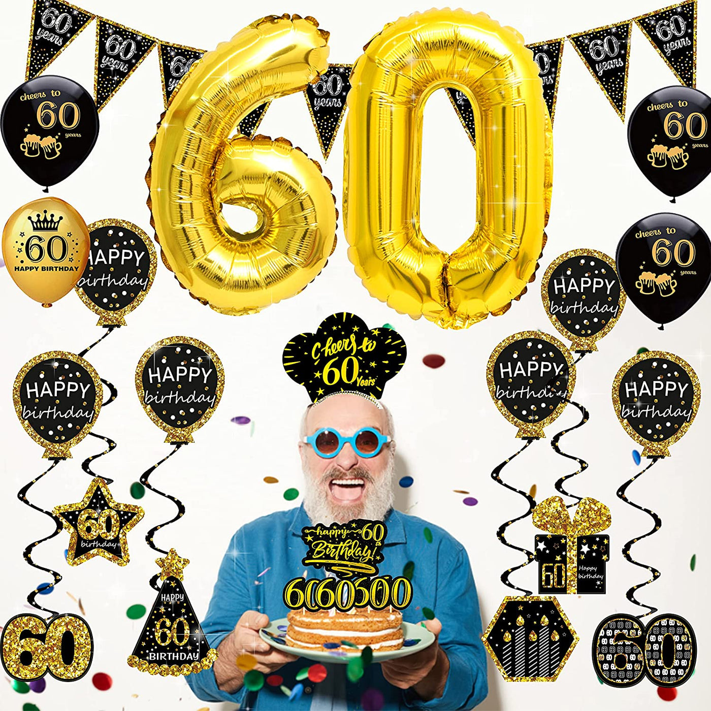 60Th Birthday Decorations for Men Women