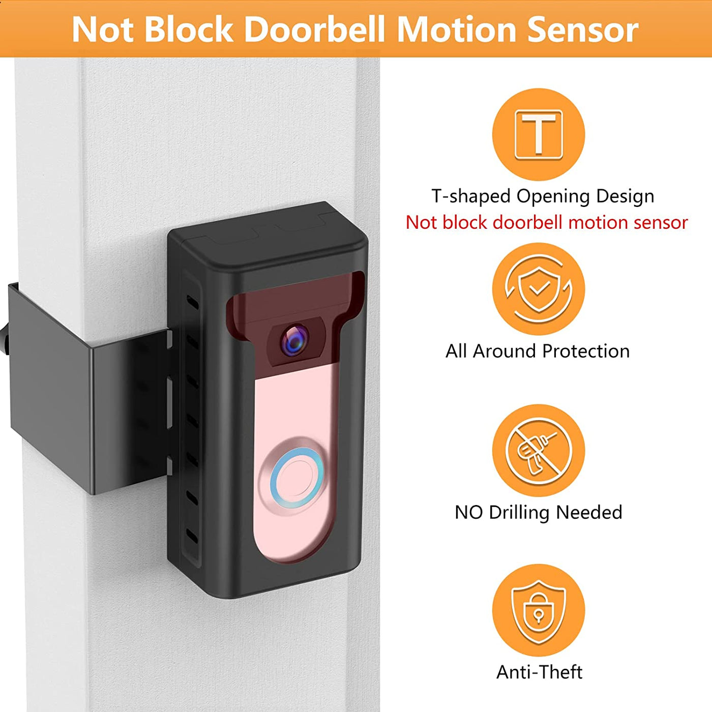 Anti-Theft Video Doorbell Mount, Not Block