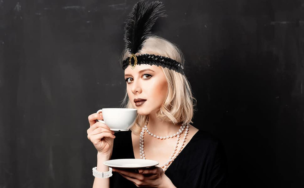 Great Gatsby Accessories for Women,Black Flapper