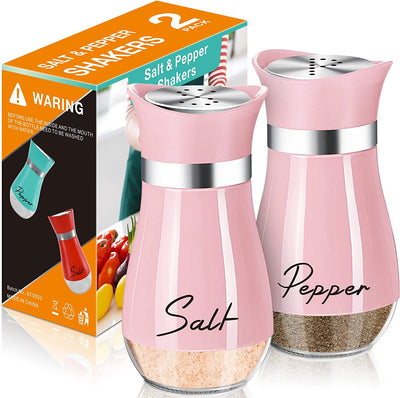 Salt and Pepper Shakers Set,4 Oz Glass Bottom