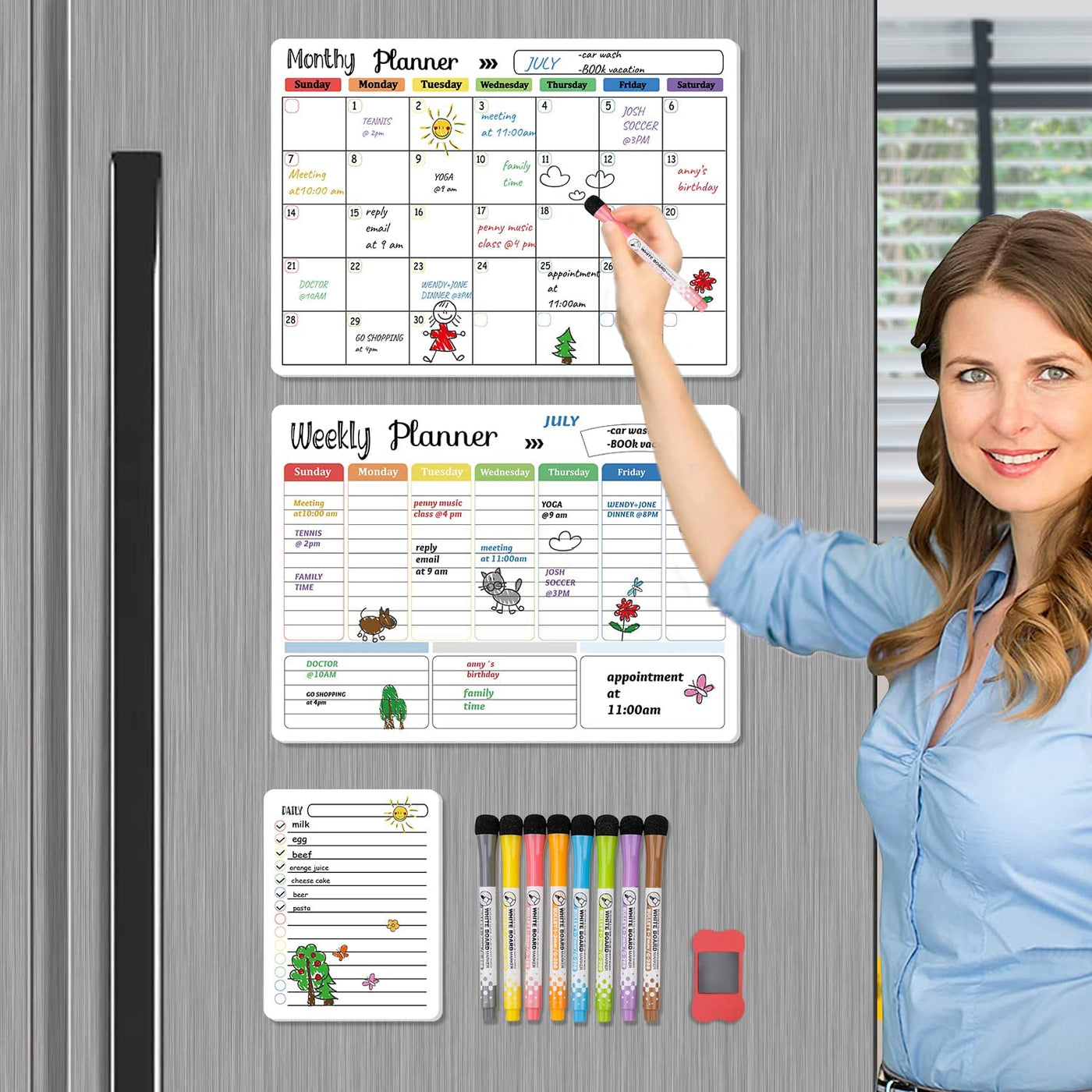 Magnetic Dry Erase Calendar Whiteboard Set