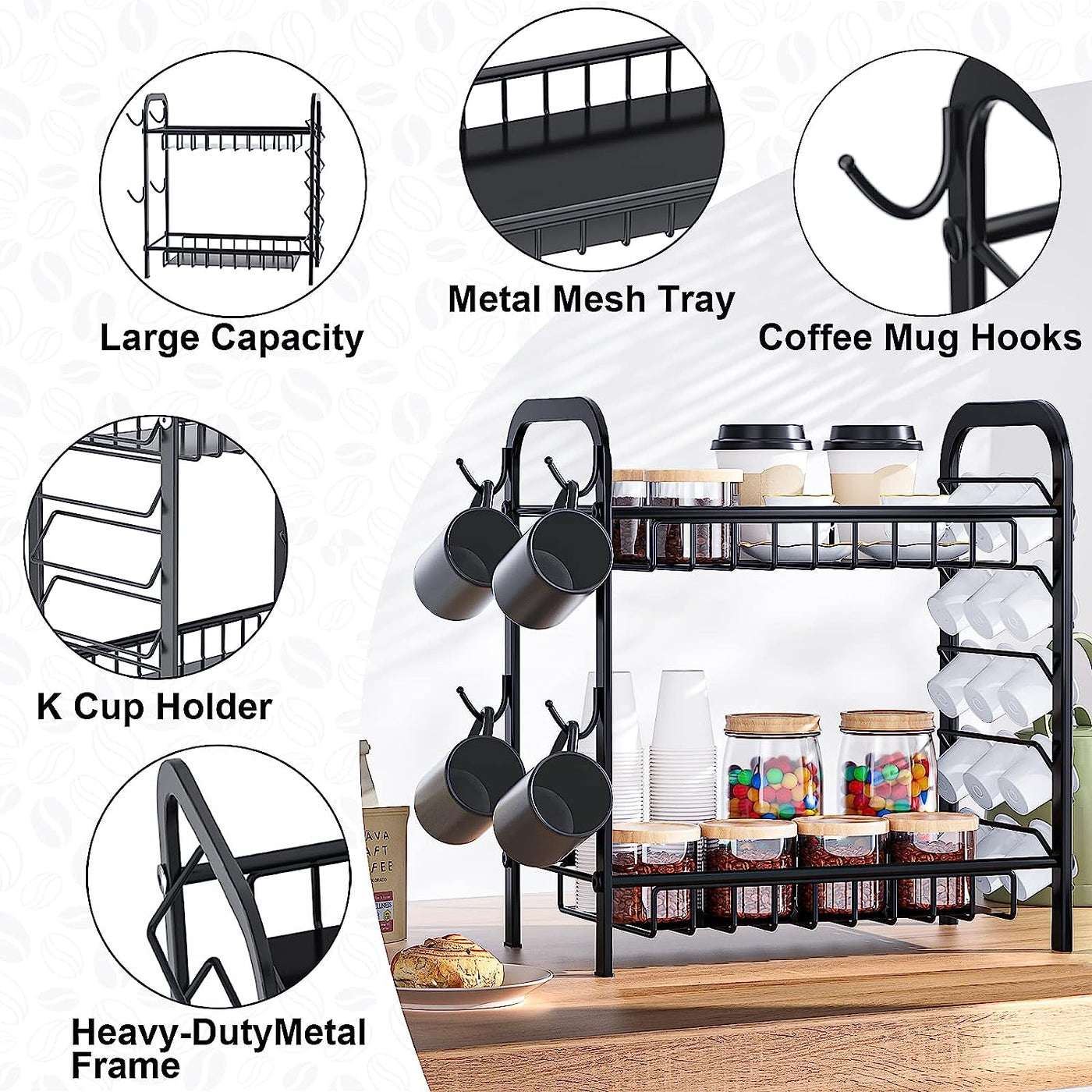 K Cup Holder, Large Capacity Coffee Pod Holder Coffee