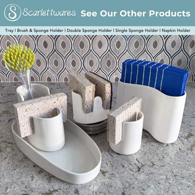 Dual Two Double Sponge Holder Kitchen Sink Organizer