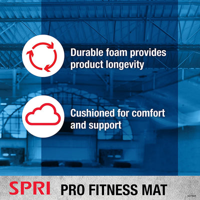 12Mm Pro Fitness Matt - Thick Exercise Mat for Floor Workouts, Sit-Ups