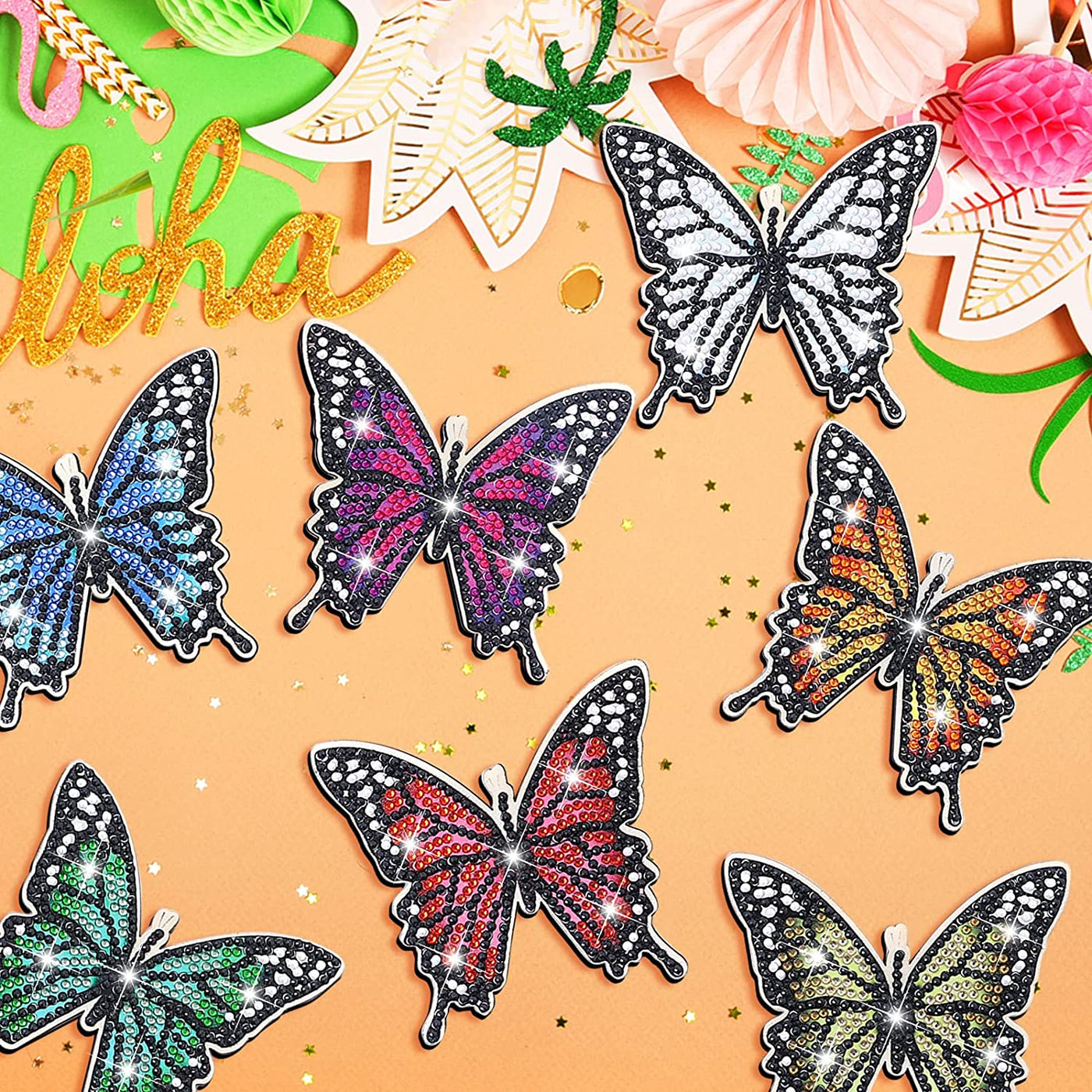 10 Pcs Butterfly Diamond Painting Coasters Kits DIY Spring