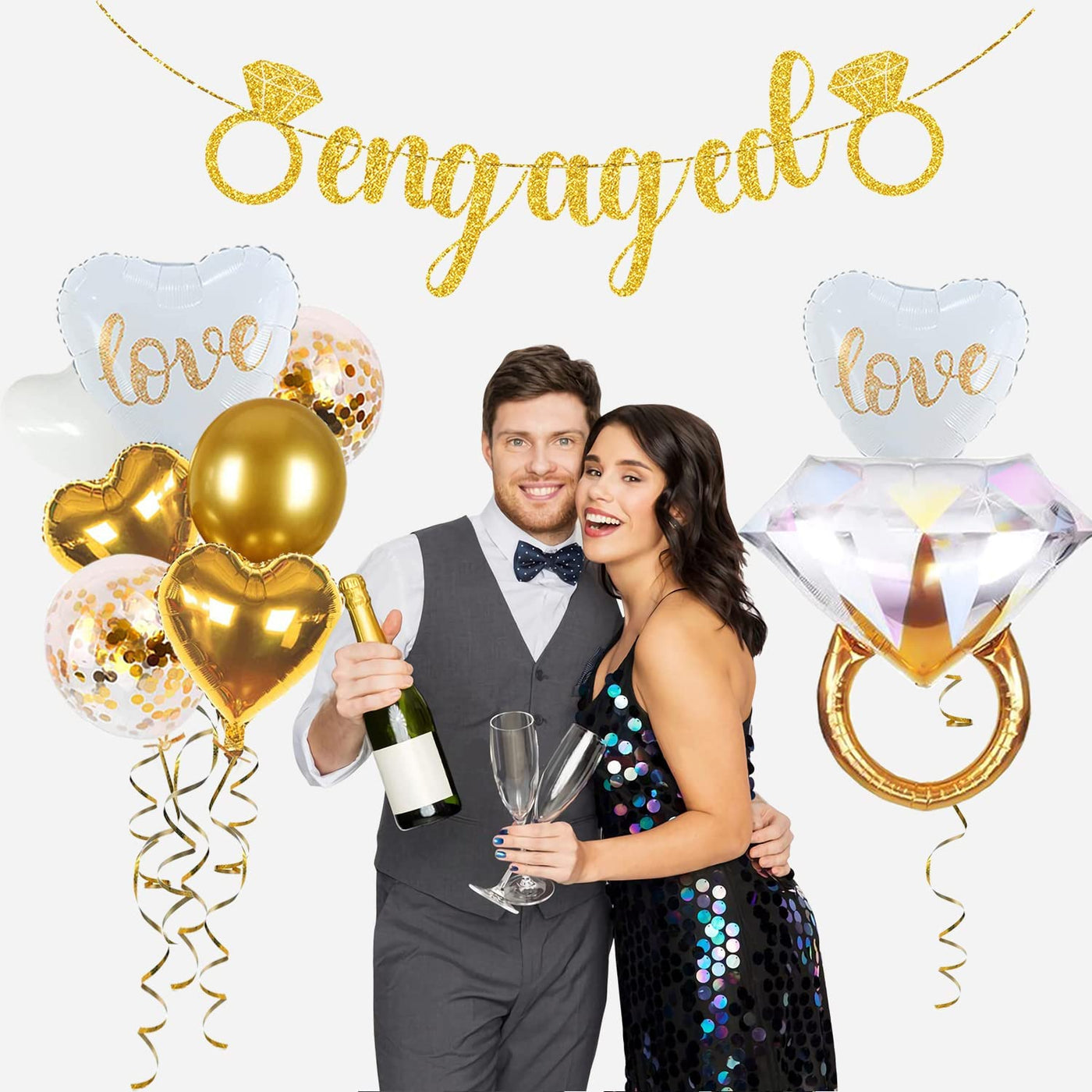 Engagement Party Decorations Sparkly Gold Engagement