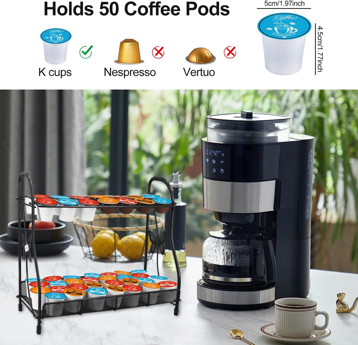 Large Capacity Coffee Pod Holder Cup Storage Organizer and Coffee
