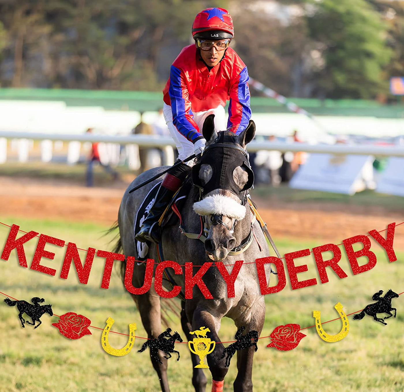 Glittery Kentucky Derby Banner Horse Racing