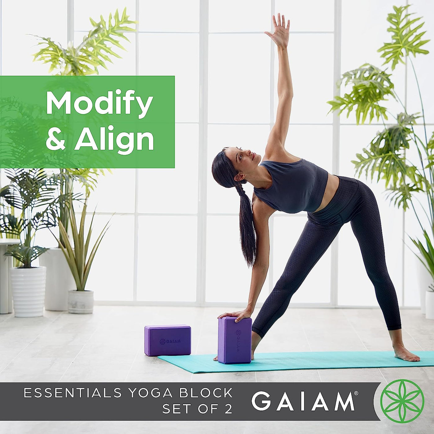 Gaiam Essentials Yoga Block (Set of 2) – Supportive, Soft Non-Slip