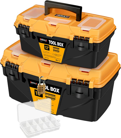 Portable Plastic Tool Boxes Set,12-Inch Small