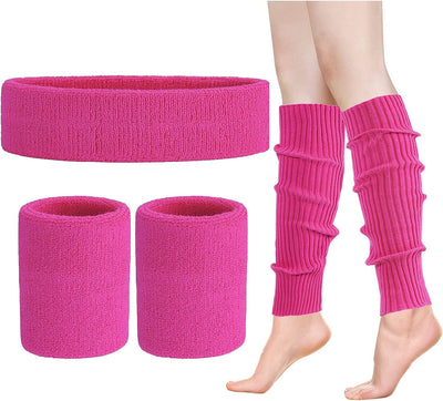 Leg Warmers for Women 80S Headband Wristbands Neon Leg