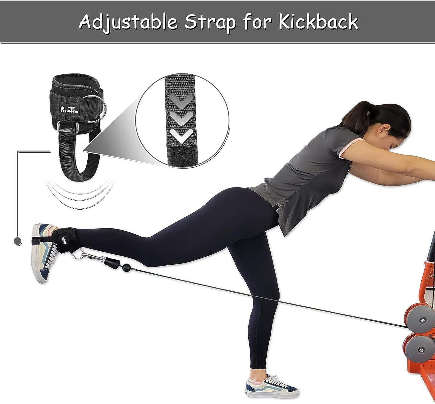 Ankle Strap for Cable Machines, Adaptive O-Ring for Glute & Leg Workouts