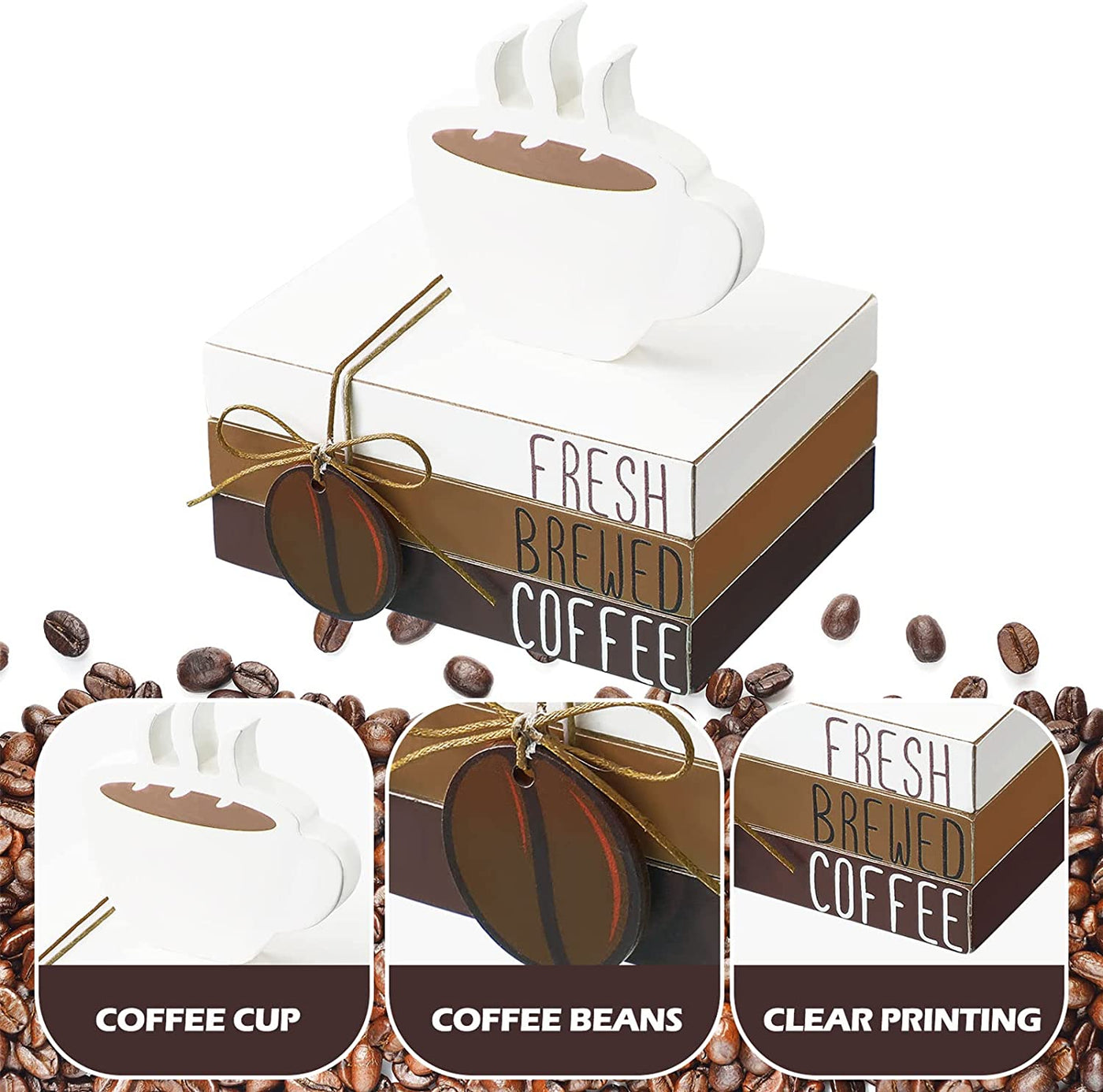 4 Pieces Coffee Bar Sign, Accessories Coffee